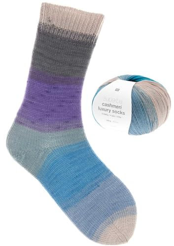 Rico Design Superba Cashmeri Luxury Socks | Sockenwolle mit Kaschmir | Strumpfwolle 4-fädig | Sockengarn mit Farbverlauf (33 | winter darks)