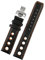 HASGTFM Lederarmband passend for Tissot 1853 Sports Racing Series PRS516 T91 T044, weiches Armband, 20 mm, Armband mit Faltschließe(Black Orange Silver,20mm no clasp)