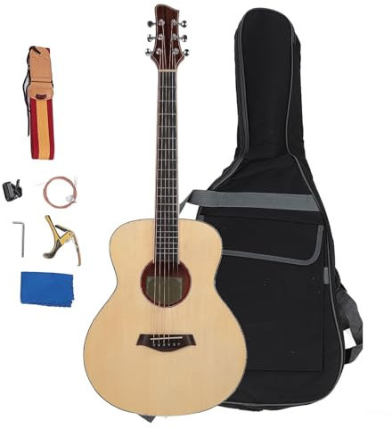 Akustikgitarre für Anfänger und Erwachsene, 36-Zoll-Akustikgitarren-Paket aus Holz, Klassisches Gitarren-Starterset, Basis-Starterset mit Gigbag, Gurt, Saiten, Stimmgerät