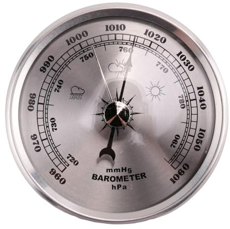 Balrbex für Haus Manometer Wetter Station Metall Wand Behang Barometer AtmosphäRisches Multifunktions Thermometer Hygrometer Tragbar