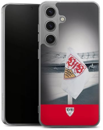Silikon Hülle kompatibel mit Samsung Galaxy S 25 Case transparent Handyhülle VfB Stuttgart Bundesliga Offizielles Lizenzprodukt