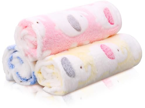 GSrenyu 3 Pack Puppy Blankets Soft Dog Blankets 61x40cm Fluffy Pet Throw Sleep Mat Bed Cover For Dog Cat Kitten Guinea Pig Anaimals