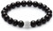 day.berlin Premium Obsidian Damen Perlenarmband Stone, Naturstein Armband mit echten 8mm Edelsteinen, flexibles Zugband 18cm lang, handgeknüpft mit Pave Zirkonia Perle
