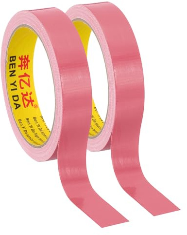 PATIKIL 2 Rollen Gewebeband, 20 mm x 10 m Gewebeklebeband, Panzertape Wasserfest, Reparaturband, Panzerband, Pink Buchbindungsband, Selbstklebend zur Reparatur, Bücher