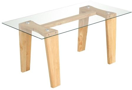 GOPLUS Couchtisch Glas, Kaffeetisch mit Holzrahmen, Rechteckiger Glastisch Wohnzimmertisch Sofatisch Beistelltisch für Wohnzimmer, Schwarz, 100 x 50 x 41cm