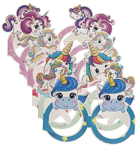 CAXUSD Occhiali di Carta per Compleanno Unicorno Decorazioni Festa Articoli Bomboniere