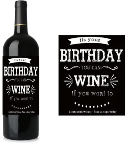 CAA Trading™ Black Funny Novelty Happy Birthday Wine Bottle Label Sticker Alcohol Label Best Friend Special Friends (1 Label Sticker)
