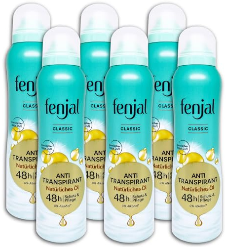 6 er Pack Fenjal Antitranspirant Classic Deo Spray Deodorant 6 x 150 ml