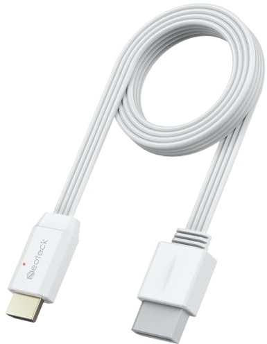 Neoteck Wii zu HDMI Konverter 1080P mit 1,5M HDMI Kabel HDMI Konverter für Wii, Wii U, HDTV, Monitor, Plug & Play Unterstützt alle Wii-Anzeigemodi 720P - Weiβ
