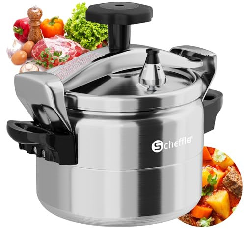 Schnellkochtopf Scheffler Schnellkochtopf Induktion Dampfkochtopf (15 L, Ø30cm), für alle Herdarten, Pressure Cooker Mit 3 Sicherheitssystem, Silber