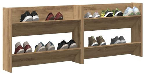 vidaXL Shoe Cabinet 2 pcs 81 x 18 x 60 cm Engineered Wood Artisan Oak