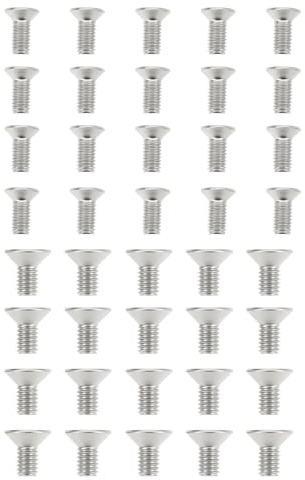 YINETTECH 40 Tornillos Prisioneros para Pestillo de Puerta M3.5 Y M4 de 8 Mm de Longitud para Manijas de Puerta