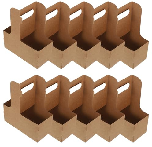 SHINEOFI 30 Unidades Posavasos de Mano de Papel Kraft portavasos para Llevar portavasos para Bebidas Accesorios de Entrega de Comida Light Brown Reutilizable