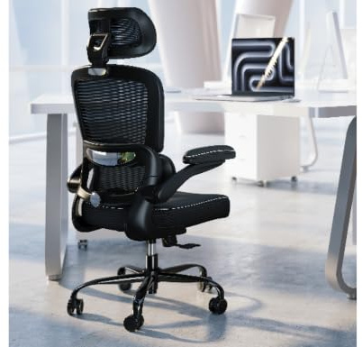 TRALT Ergonomischer Bürostuhl: Office Chair mit Verstellbarer Kopfstütze