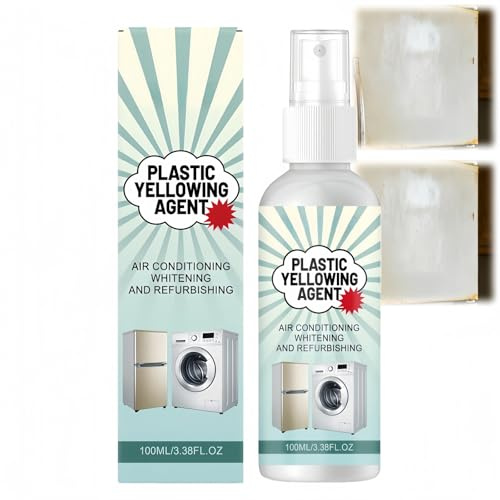 Heavy Duty Yellow Stain Remover,Yellowing Remover Fast Acting,Plastic Yellowing Remover with Cleaning Cloth,Stain Remover for Air Conditioner Toilet Seat Home Appliances Plastic Surface Cleaner