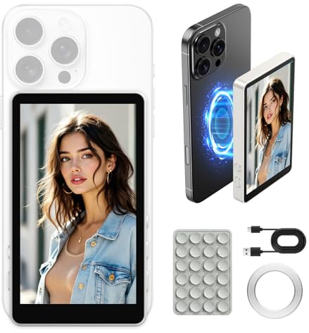 XJUGEZ Monitor Selfie Magnetico 4K per Fotocamera Posteriore Smartphone