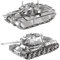 MTu 2pcs 3D Metall Puzzle MK50 Panzer JS-2 Panzer Tank Modell DIY 3D Laserschnitt Modell-Bausatz Spielzeug