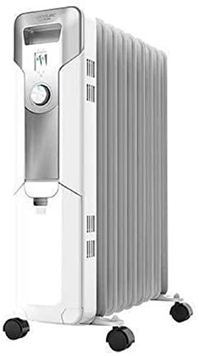 Cecotec Radiador Eléctrico de Aceite Ready Warm 5650 Space White. 9 Módulos, Bajo Consumo, 2000 W, 3 Niveles de Potencia, Protección sobrecalentamiento, Ruedas, 18 m2