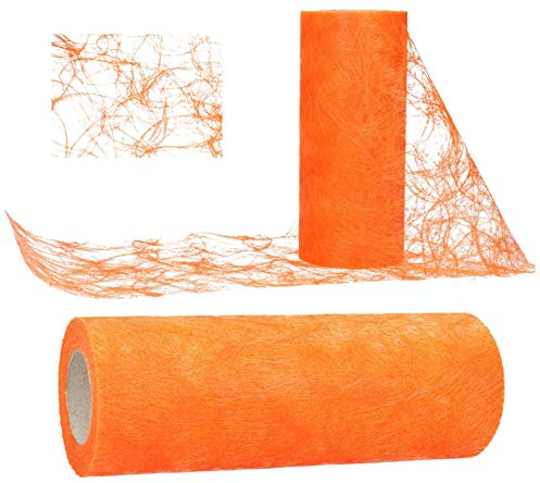 AmaCasa Tischläufer Sizoweb 20cm/25m Tischband Hochzeit Kommunion (Orange)
