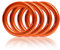 Ganzoo O-Ring Metall für Hunde-Leine, 25mm Innen-Durchmesser, 4 Stück, Stahlring, legierter Stahl, Nicht rostend, Rund-Ringe für Paracord 550 Halsband, Handtasche, Metallring, Basteln, Farbe Orange