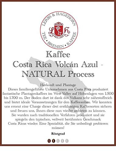 Costa Rica Volcán Azul - NATURAL Process Kaffee 1kg