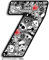 Biomar Labs® Startnummer Nummern Auto Moto Vinyl Aufkleber Sticker Bomb Stickerbomb Weiß Motorrad Motocross Motorsport Racing Nummer Tuning 7, N 347