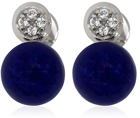 XEN Ohrstecker mit Lapis Lazuli und Weißtopas ca. 2,07 ct. rhodiniert
