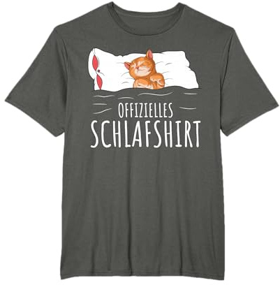 Offizielles Schlafshirt Katze Schlafanzug Katzen T-Shirt