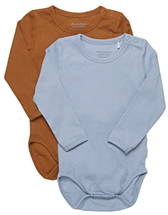 MINYMO Unisex Baby Body LS (2-pack) T-Shirt-Set für Babys und Kleinkinder, , 56