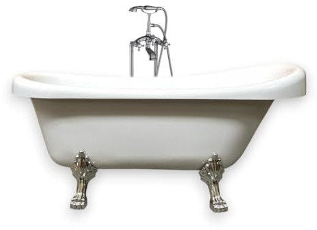 Bainoire ilôt Baignoire ovale Baignoire retro Acrylique 170x80 cm nouveau vintage Margherita + Robinet
