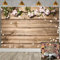 7x5FT Blumenhintergrund Wand Holzboden Fotografie Hintergrund Grünes Blatt Rosa Blütenblatt Fotografie Hintergrund Neugeborenes Baby Fotografie Zubehör Fotostudio Prop