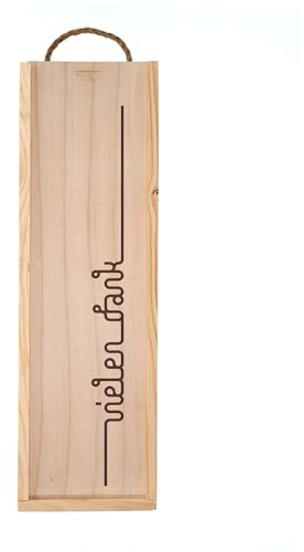 Holz Weinkiste mit Gravur - Vielen Dank - Weinbox - Holzbox - Box - Holzkiste - Geschenkidee für Weinliebhaber - Geschenkbox - Danke - Geschenkkiste - Weingeschenk - Holzschachtel - STEMPEL-FABRIK