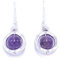NILUXE DESIGN -Pendientes Piedra Natural Engarzada en Zamak - Pendientes Plata Mujer Colgantes con Gemas Naturales Piedras Semipreciosas - Estilo Boho -Distintas Piedras Mujer(Amatista)