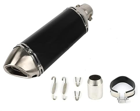 Silenciador de Tubo de Escape Moto, 38-51mm Pequeño Hexagonv Oblique Tail Refun Silenciador de Escape con Apto para Moto ATV Universal