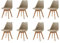 GrandCA HOME 8er Set Esszimmerstühlen, Polsterstuhl mit Beinen aus Buchenholz, für Esszimmer, Wohnzimmer, Schlafzimmer, Küche (Khaki)