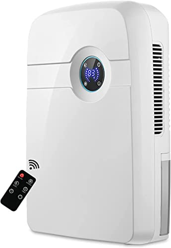 LMEIL Electric Mini Dehumidifier,Dehumidifiers for Home Damp with Digital Humidity Display, 2500ML Water Tank and Drain Hose, Office, Garage, Bathroom, Basement