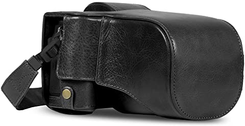 MegaGear Ever Ready Genuine Leather Camera Case Compatible with Fujifilm X-T5 (16-80mm)(Noir)