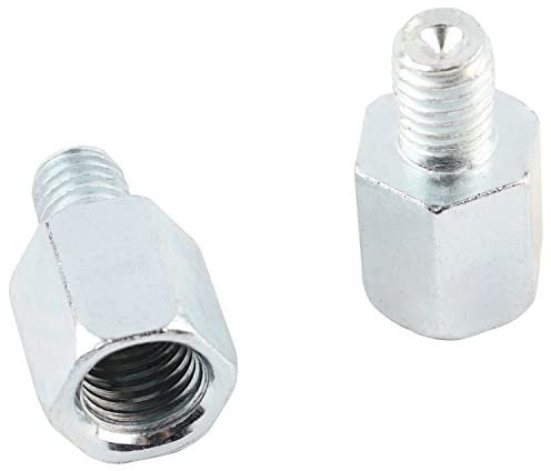 YIKAOMAI Verlängerung für Motorrad-Spiegelhalterung - Schrauben für Rückspiegel | Riser-Extender-Schrauben, M10 auf M8-Konverter (Silber)