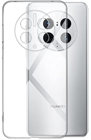 NOVAGO Compatible avec Huawei Mate 50 Pro - Coque arrière Transparent en TPU Gel Souple Solide Anti Choc