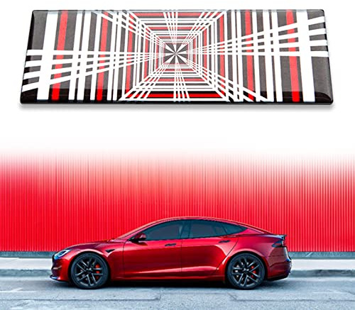 ONKENTET Plaid Emblem 3D Badge Aufkleber kompatibel mit Tesla Model 3 Y X S Cybertruck Semi Roadster Performance Aufkleber Zubehör Außen Dekorieren Mark Dreidimensional für Tesla alle Modelle
