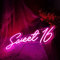 Sweet 16 rosa LED Neon Geburtstagsfeier Dekoration Geschenke für Erwachsene Zeremonie kann auch als Nachtleuchte 5V USB-Stromversorgung verwendet werden, Größe 15,7 * 6,7 Zoll