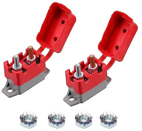 Lot de 2 disjoncteurs à réinitialisation automatique CC 12 V - 24 V, 30 A avec goujon de couvercle pour boulon automobile et plus encore.