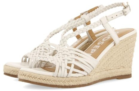 GIOSEPPO Glide, Sandali con zeppa Tipo Espadrillas Donna, Bianco, 37 EU, bianco, 37 EU