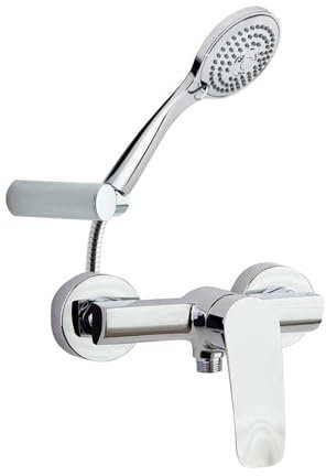 Ramon Soler - Grifo Ducha Monomando Cromado, Sistema Ahorro Agua, Accesorios Incluidos, Ideal para Baño, Serie New Fly