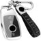 【4 Couleurs】Z.MYUKI Classe A AMG Protection clé avec porte Clef pour Mercedes Benz Classe A W177 2018-2022 2023 Accessoire original (Argent)