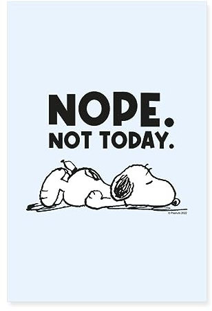 Spreadshirt Peanuts Snoopy Nope Not Today Poster 40x60 cm, One size, Weiß