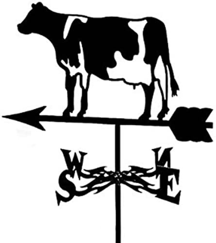 Girouette Girouette Métal Silhouette Girouette Vaches Rétro pour Jardin Extérieur Décoration Artisanat Ornements Indicateur de Direction du Vent