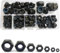 150 Stück Schwarz Sechskantmuttern M12/M10/M8/M6/M5/M4/M3 Sicherungsmuttern Kohlenstoffstahl Nylon Einsatz Gewindeeinsätze Sechskantmutter Selbstsichernde Muttern Stoppmutter (Schwarz)