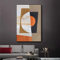 KEBIA Peinture sur toile géométrique abstraite noir marron blanc orange, impressions et affiches modernes, tableau d'art mural pour décoration de salon 60x90 cm sans cadre