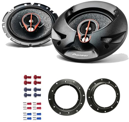 Pioneer TS-R1750S Lautsprecher mit Einbauset passend für VW Volkswagen T5 Transporter 2003-2015 Türen vorne 500 Watt 165mm 3 Wege Koax